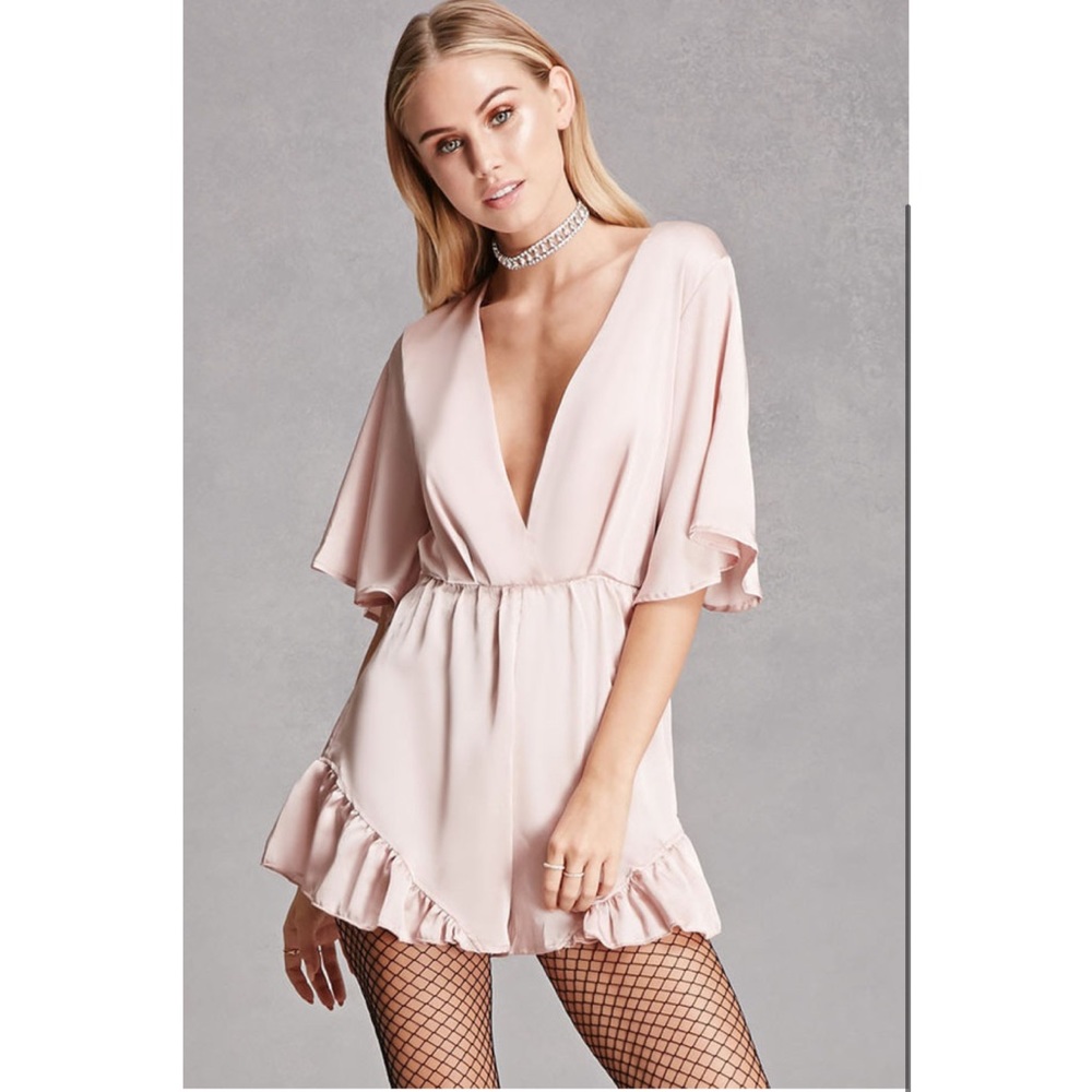 REVERSE SEXY GORGEOUS SATIN MAUVE PLAYSUIT ROMPER